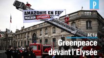 Greenpeace devant l'Elysée pour dénoncer l'inaction de Macron contre « l'Amazonie en feu »