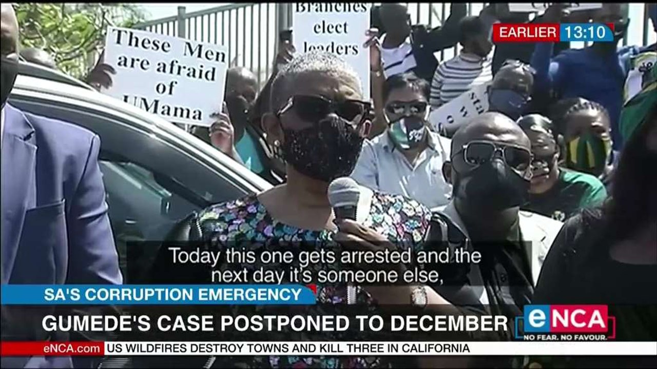 Gumede's cases postponed to December