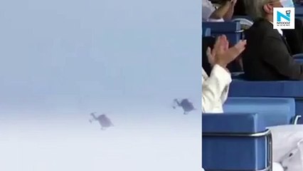 Indian Air Force’s 'Sarang Aerobatic Team' performs at the Rafale induction ceremony