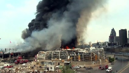 Panik in Beirut: Großbrand im Hafen fünf Wochen nach Explosionskatastrophe