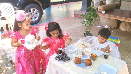 Kids Quarantine TEA PARTY | Telugu kids Geddam Angel's ft Anvitha vlogs
