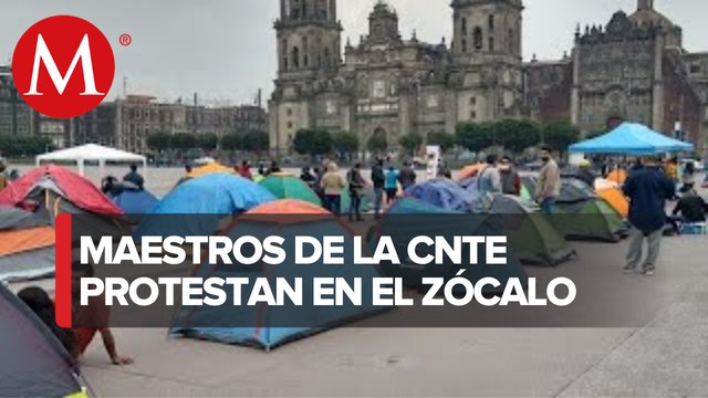 Maestros de la CNTE instalan plantón en Zócalo de CdMx