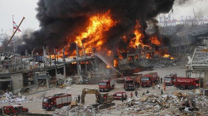 Beirut sees huge fire at same site of previous deadly blast