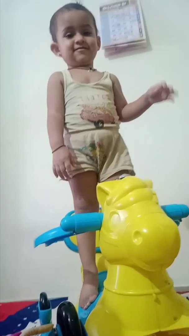 Lakdi ki kathi - kathi pe ghoda Masoom | baby playing with her toy