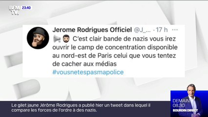 Jérôme Rodrigues traite des policiers de "nazis", Gérald Darmanin porte plainte contre lui