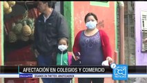 Colegios y comercio resultaron afectados por humo de incendio en cerros de Bogotá