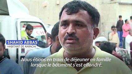 Pakistan: opération de sauvetage après l'éffondrement d'un immeuble résidentiel à Karachi