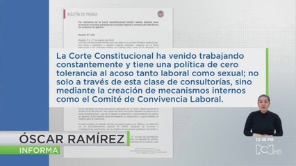 Corte responde frente a denuncia de acoso sexual y laboral al interior de la entidad