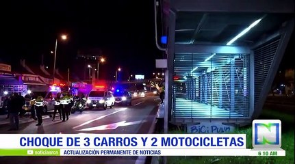 Imprudencia de un peatón habría ocasionado un choque múltiple en Bogotá