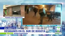 Así amaneció el barrio San Francisco de Bogotá tras intensa noche de saqueos