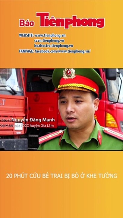 20 phút cứu bé trai bị bỏ ở khe tường.