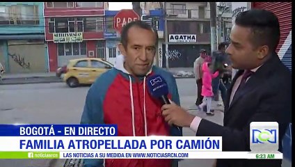 Familia fue atropellada por un camión en Bogotá