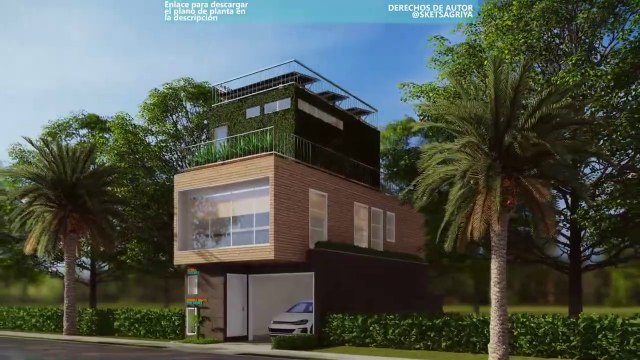 Plano De Casa Pequena De 5X10 Metros Con 3 Dormitorios