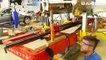 Celette Naja 3D measuring system used during car frame straightening process on a Celette car bench