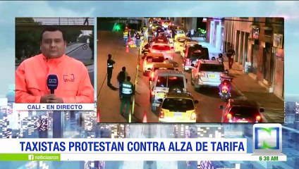 Inusual protesta de taxistas en Cali