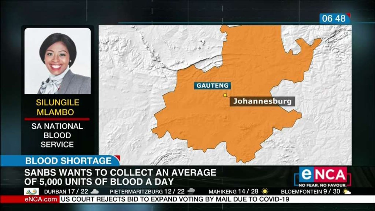 SANBS aims to collect about 5,000 units of blood a day