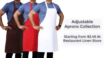30" x 32" Blue Adjustable Aprons with Pockets - Restaurant Linen Store