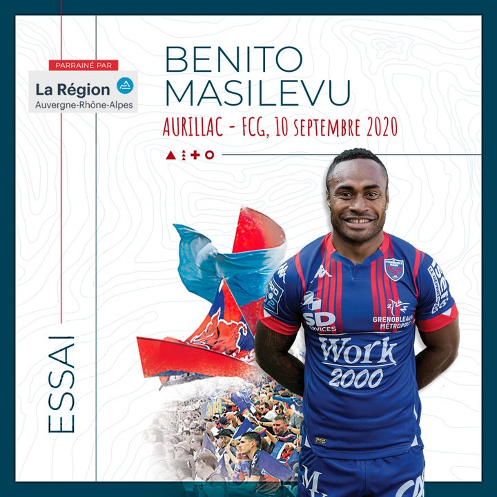 L'essai marqué par Benito Masilevu à Aurillac, saison 2020-2021