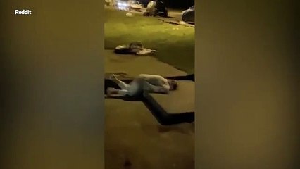 Bride gets involved in mass outside brawl on her wedding day