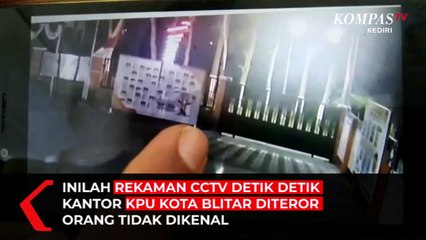 Rekaman CCTV Detik Detik Kantor KPU Diteror Orang Tidak Dikenal