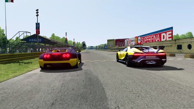 Car Racing, Amazing sport hyper cars super sport !!! Bugatti Chiron Pur Sport vs Bugatti Veyron 16.4 Super Sport at Monza Full Course_2