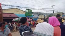 Cambodia garment factory workers protest over poor working conditions and pay