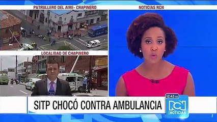 Bus del SITP protagoniza aparatoso accidente con ambulancia