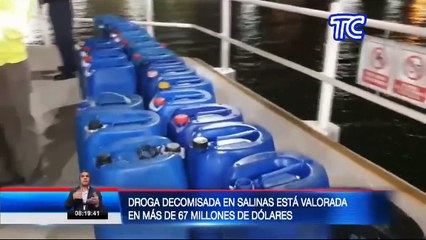 Droga decomisada en Santa Elena está valorada en 67 millones de dólares en el mercado internacional según investigaciones