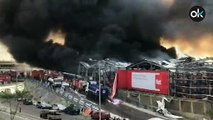 Incendio en el puerto de Beirut un mes después de las explosiones