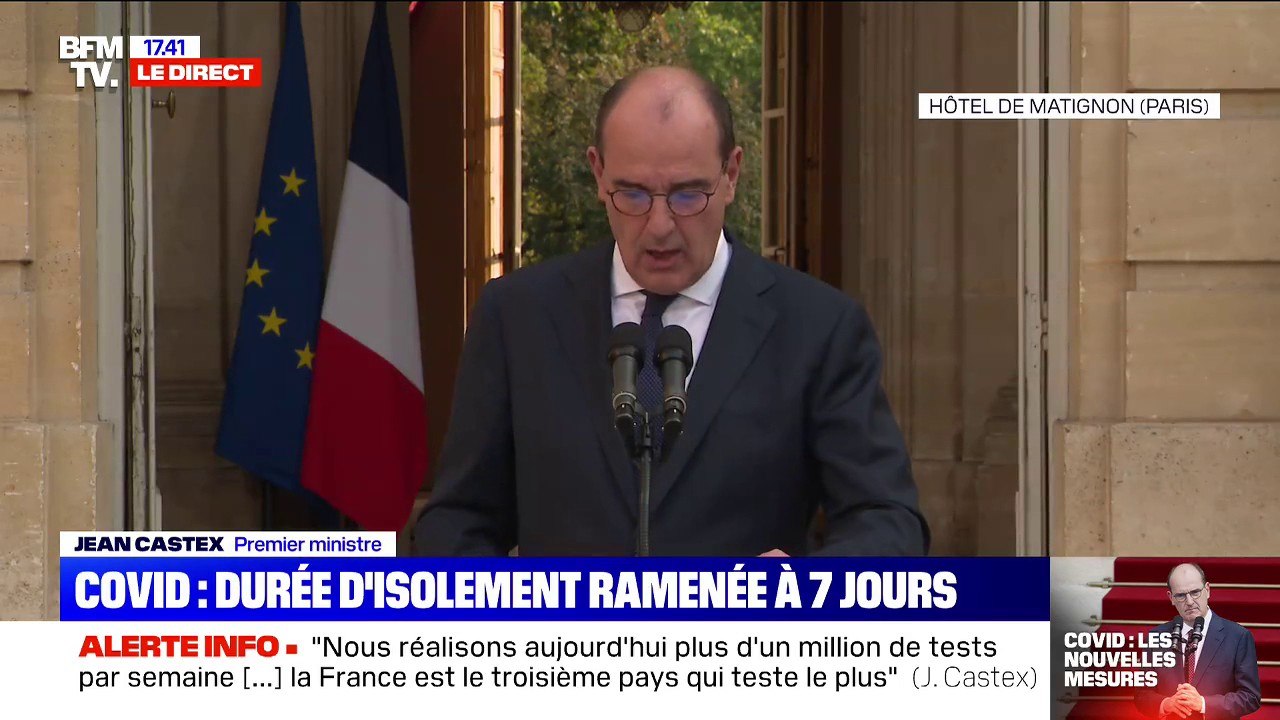 "Dégradation manifeste de la situation", durée d'isolement de 7 jours, multiplication des tests: écoutez les annonces de Jean Castex sur l'évolution de la situation sanitaire