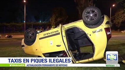 Taxista se volcó por presuntamente participar en "piques" ilegales