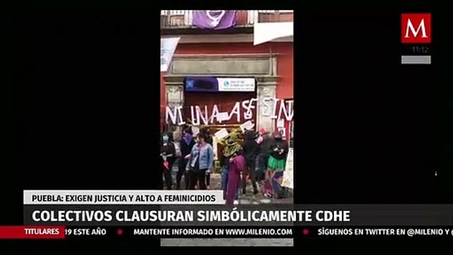 Feministas clausuran simbólicamente CDHE, exigen justicia y alto a feminicidios