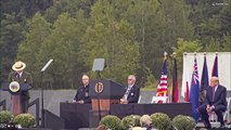 President Donald Trump and Joe Biden attend 9_11 rememberance in Shanksville, PA.