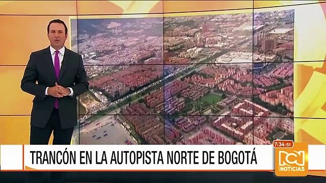 Monumental trancón en la autopista Norte de Bogotá