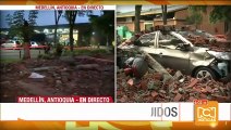 Por un fuerte vendaval, un muro cayó sobre tres vehículos y seis motocicletas en Itagüí