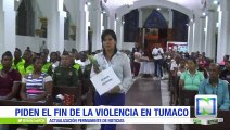 Habitantes de Tumaco participaron en ceremonia religiosa en homenaje a periodistas ecuatorianos asesinados
