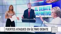 Clinton y Trump chocan sobre asuntos de fondo en último debate