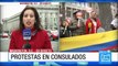 Colombianos residentes en el exterior protestan por incremento de tarifas consulares