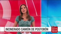 Incineran camión de Postobón en Apartadó