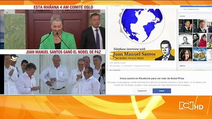 El momento en el que el Comité Nobel le informa a Santos que ganó el galardón de la paz