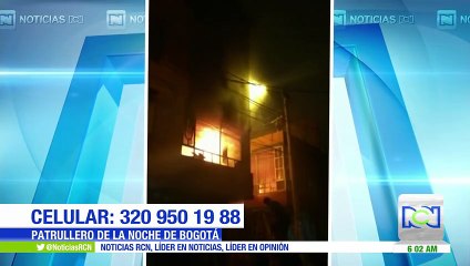 Tres heridos por incendio en una vivienda en Bogotá