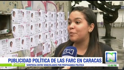 En calles de Caracas hay propaganda electoral de las Farc