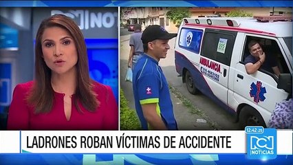 Víctimas de accidente y paramédicos que atendían la emergencia fueron robados en Cali