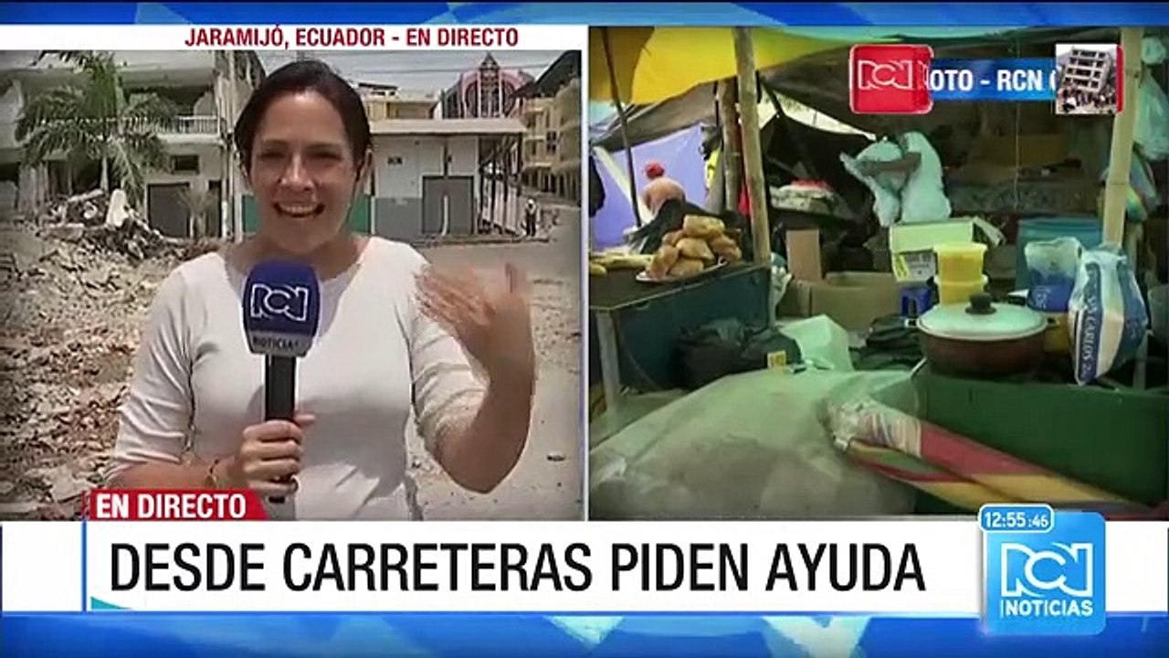 Damnificados por sismo en Ecuador buscan alimentos y refugio