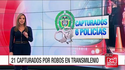 Seis policías entre los detenidos por robos en Transmilenio