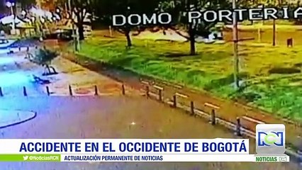 En aparatoso accidente un vehículo se incendió en el occidente de Bogotá