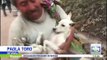 Hombre rescató a su perro después de la erupción del volcán de Fuego en Guatemala