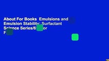 About For Books  Emulsions and Emulsion Stability: Surfactant Science Series/61  For Free