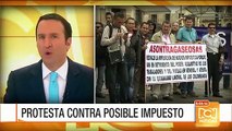 Protestas en la Plaza de Bolívar por posible impuesto a las bebidas azucaradas