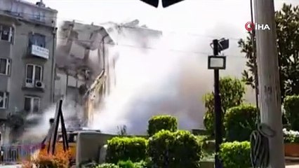 Bursa’da tarihi dönüşüm için 6 katlı bina böyle yıkıldı